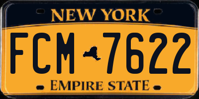 NY license plate FCM7622