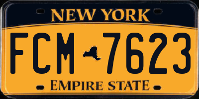 NY license plate FCM7623