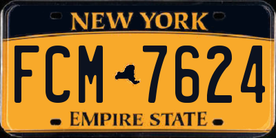 NY license plate FCM7624