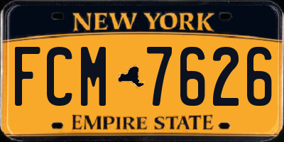 NY license plate FCM7626