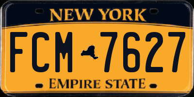NY license plate FCM7627