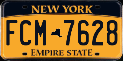 NY license plate FCM7628