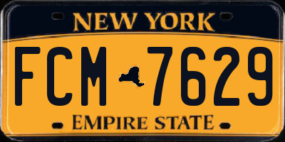 NY license plate FCM7629