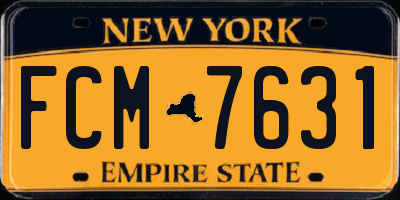 NY license plate FCM7631