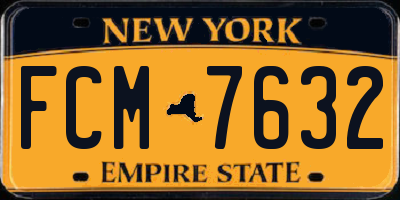 NY license plate FCM7632