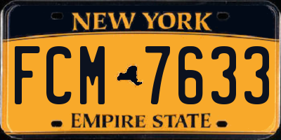 NY license plate FCM7633