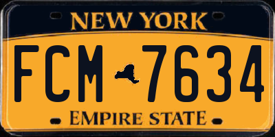 NY license plate FCM7634