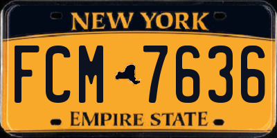 NY license plate FCM7636