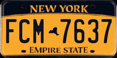 NY license plate FCM7637