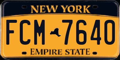 NY license plate FCM7640
