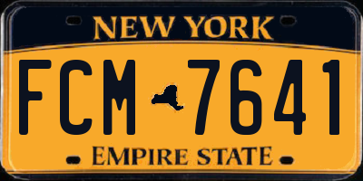 NY license plate FCM7641