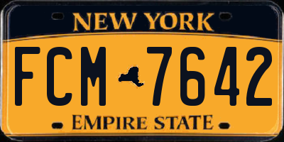 NY license plate FCM7642