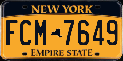 NY license plate FCM7649
