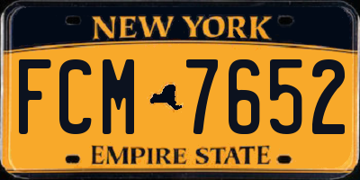 NY license plate FCM7652
