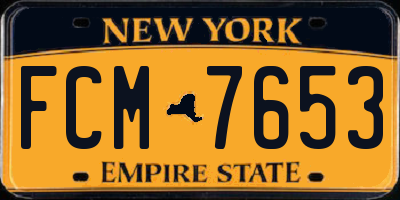 NY license plate FCM7653