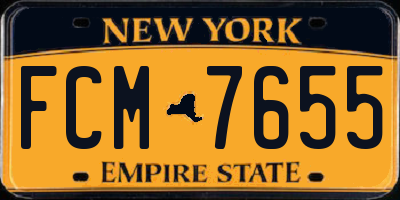 NY license plate FCM7655
