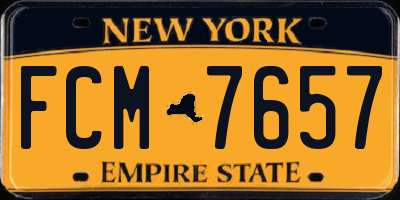 NY license plate FCM7657