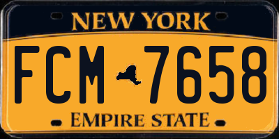 NY license plate FCM7658