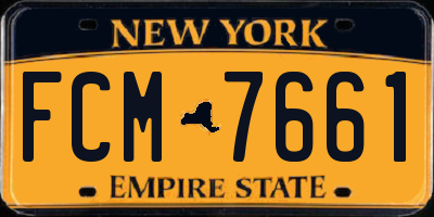 NY license plate FCM7661