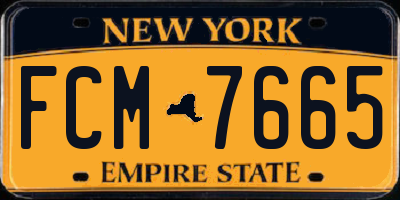 NY license plate FCM7665