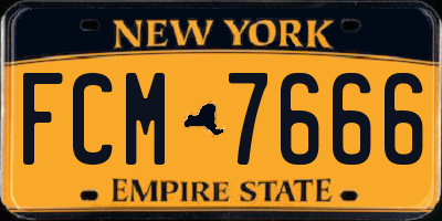 NY license plate FCM7666
