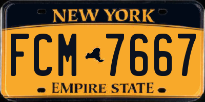 NY license plate FCM7667