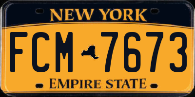 NY license plate FCM7673