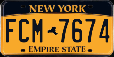 NY license plate FCM7674