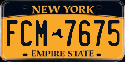 NY license plate FCM7675