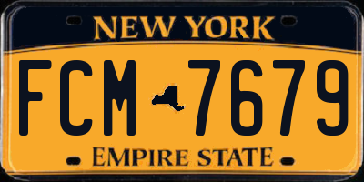 NY license plate FCM7679