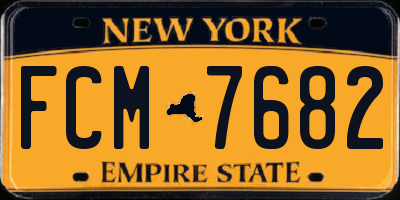NY license plate FCM7682