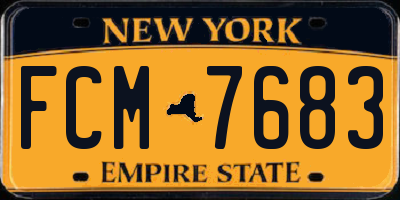NY license plate FCM7683