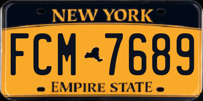 NY license plate FCM7689
