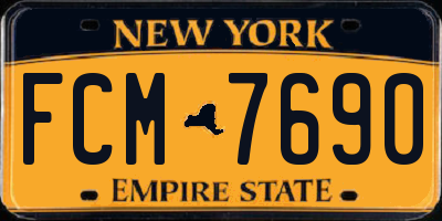 NY license plate FCM7690