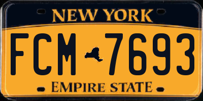 NY license plate FCM7693