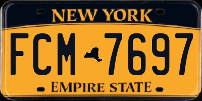 NY license plate FCM7697