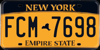 NY license plate FCM7698