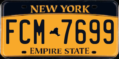 NY license plate FCM7699