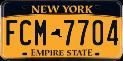 NY license plate FCM7704
