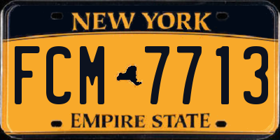NY license plate FCM7713