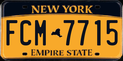 NY license plate FCM7715