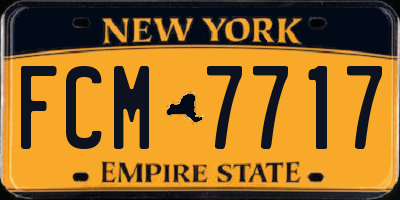 NY license plate FCM7717