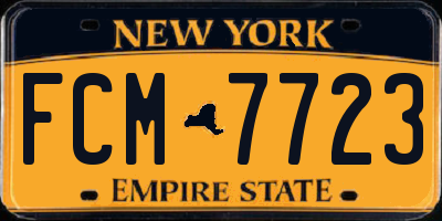 NY license plate FCM7723