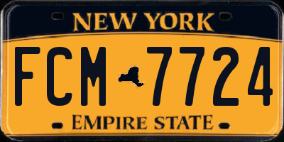 NY license plate FCM7724