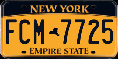 NY license plate FCM7725