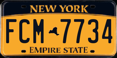 NY license plate FCM7734