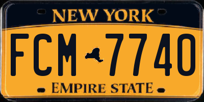 NY license plate FCM7740