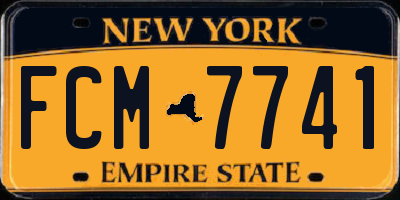 NY license plate FCM7741
