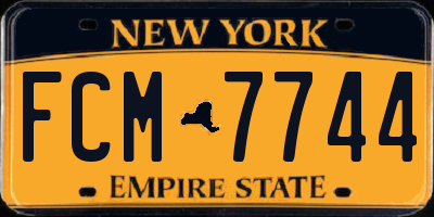 NY license plate FCM7744