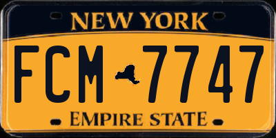 NY license plate FCM7747